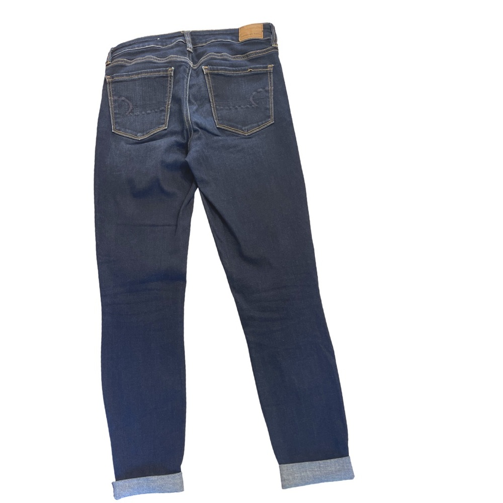 American Eagle Outfitters Dark Blue Straight Stretch  Jeans - Picture 2 of 6